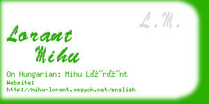 lorant mihu business card